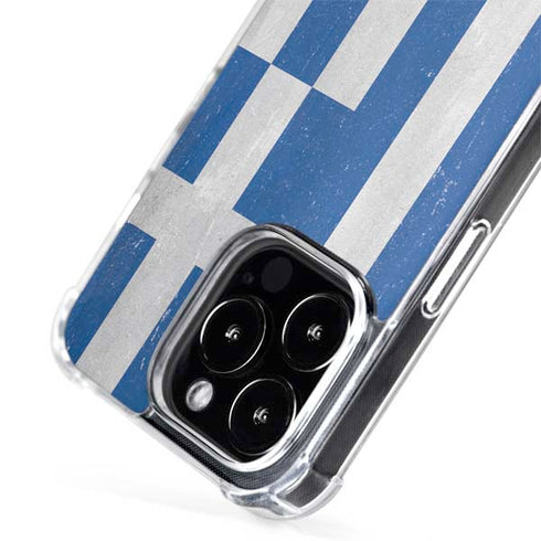 Greece Flag Distressed iPhone 15 Pro Max MagSafe Case